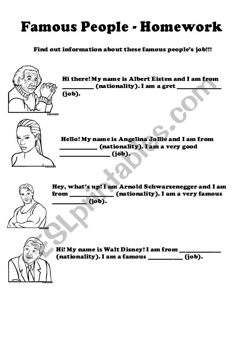 Famous People worksheet