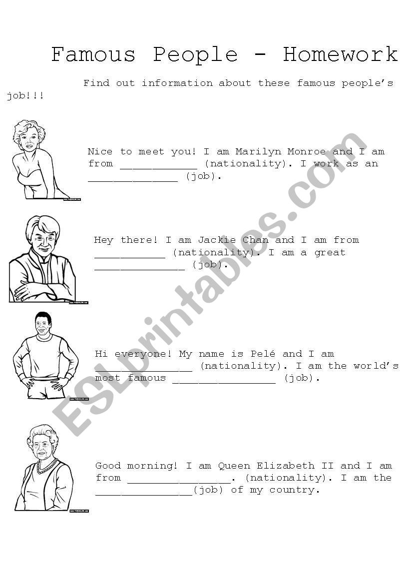 Famous People  2 worksheet