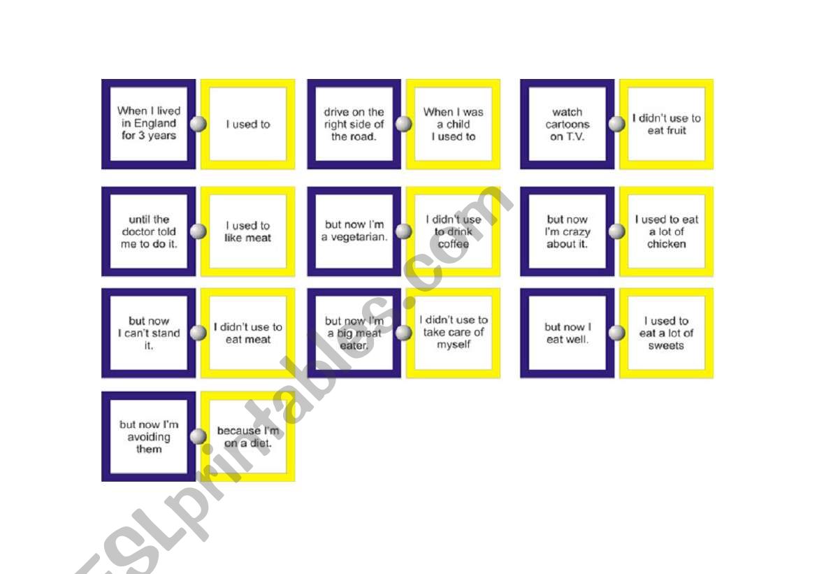 Used to Domino worksheet