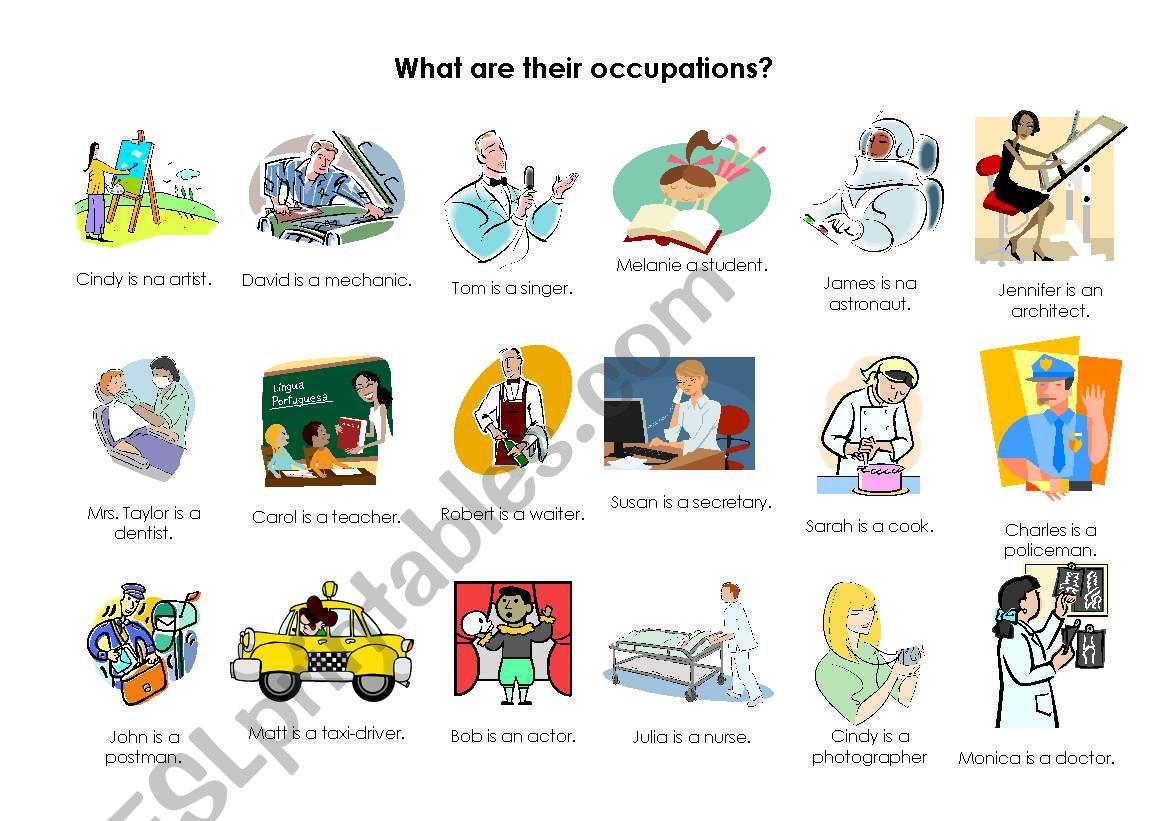What are their occupations? worksheet