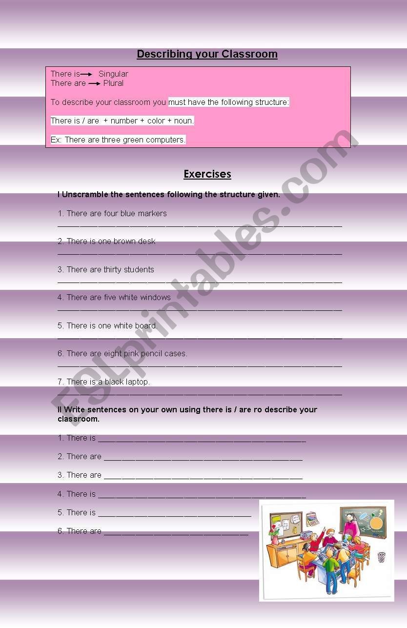 Describing your classroom - There is / there are