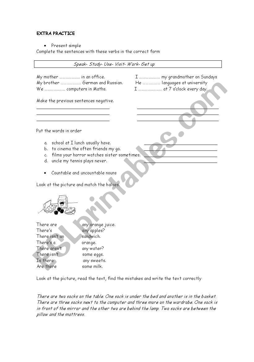 practice worksheet