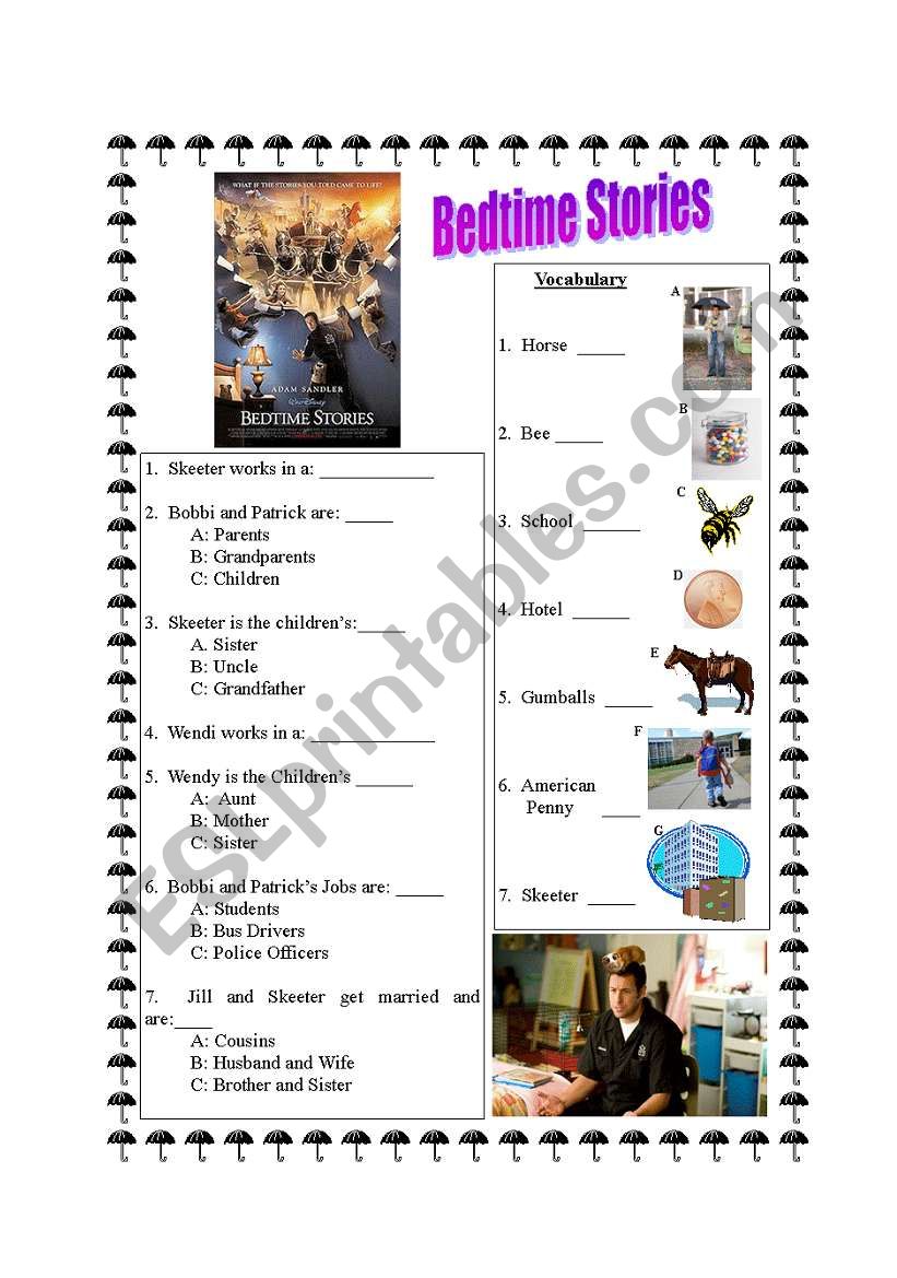 Bedtime Stories worksheet