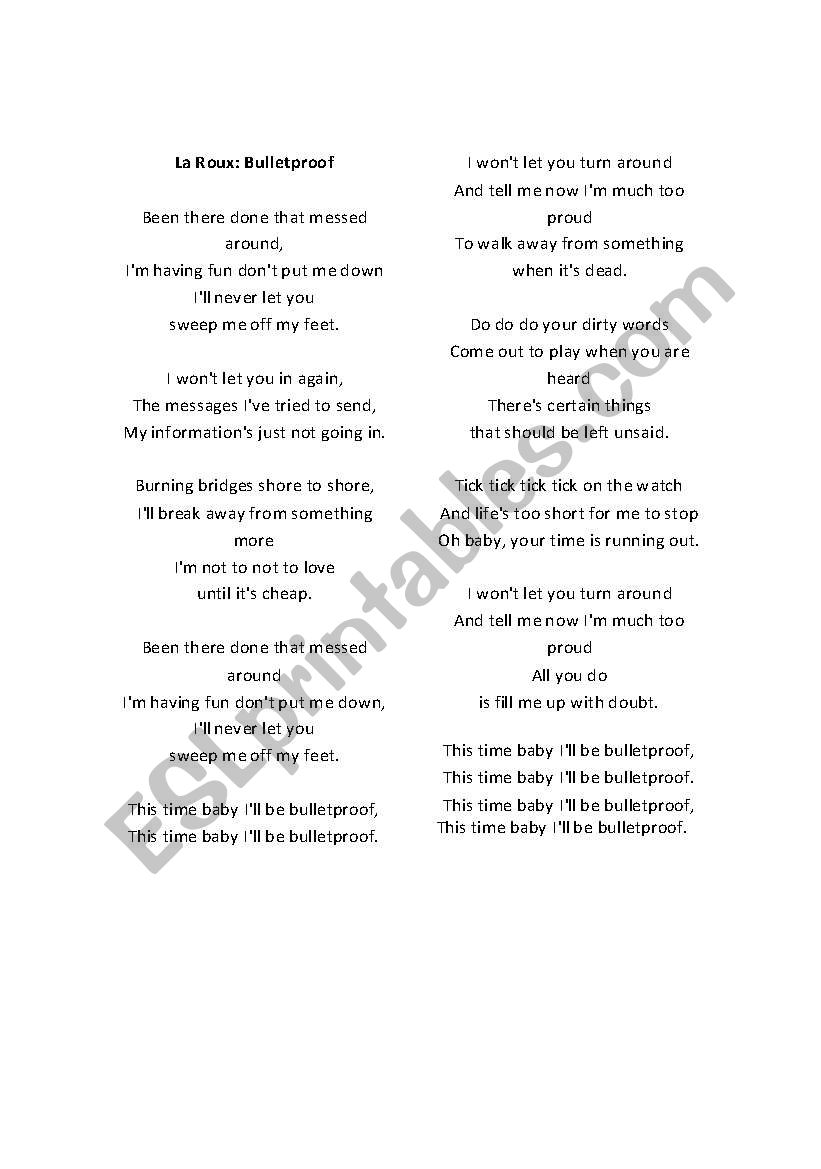 Song to learn Expressions worksheet