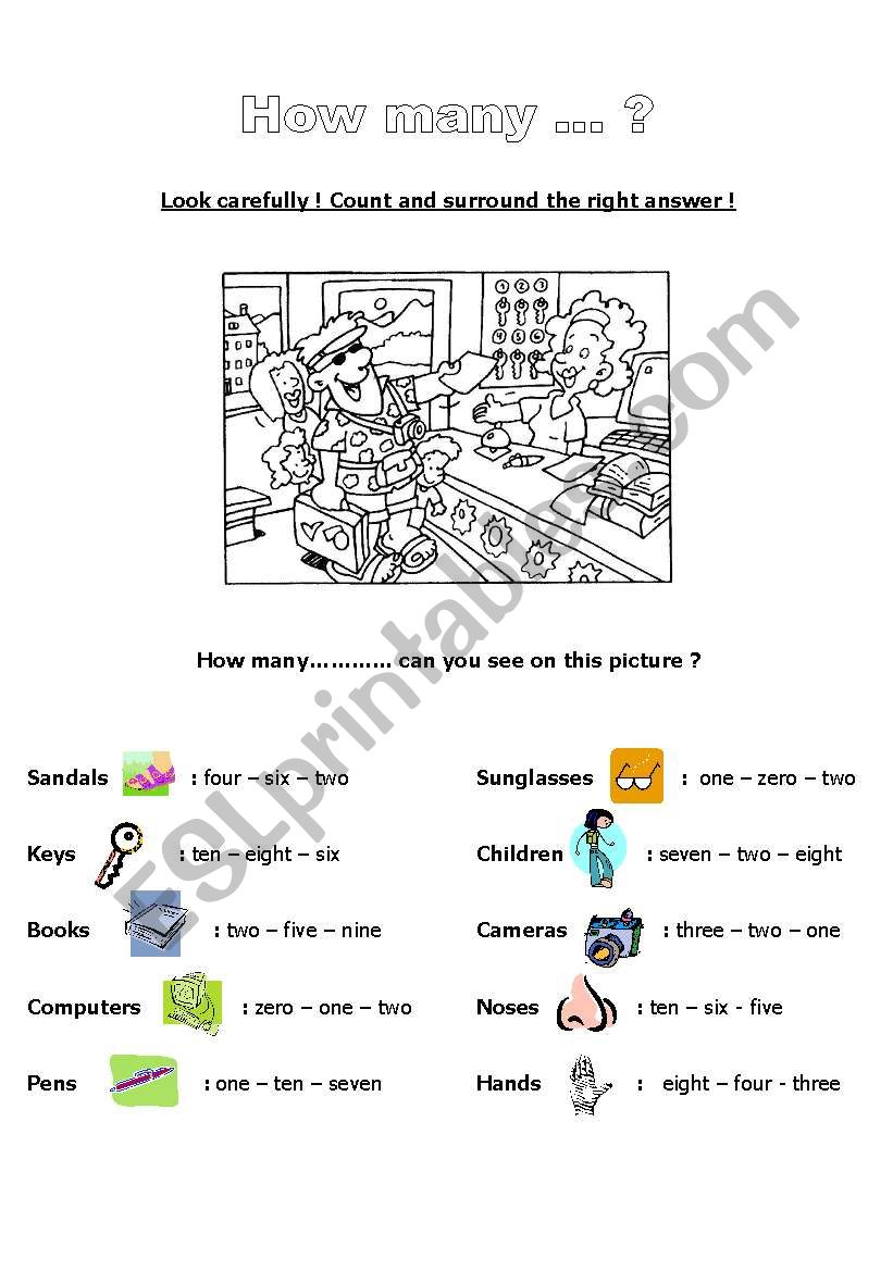 How many ? worksheet