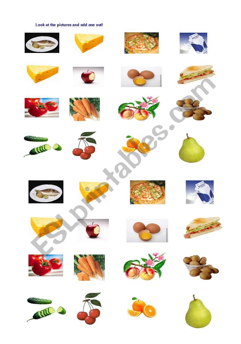 Food.Odd one out! worksheet