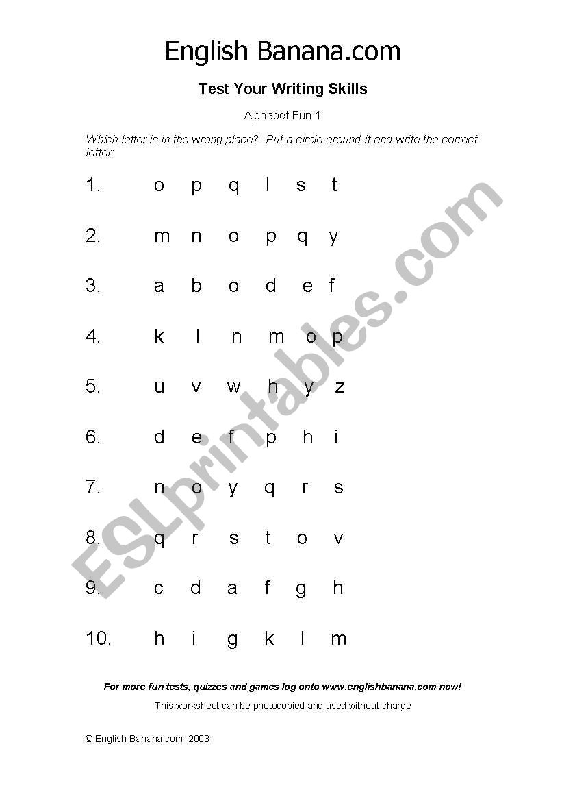 Alphabet Fun 1 worksheet