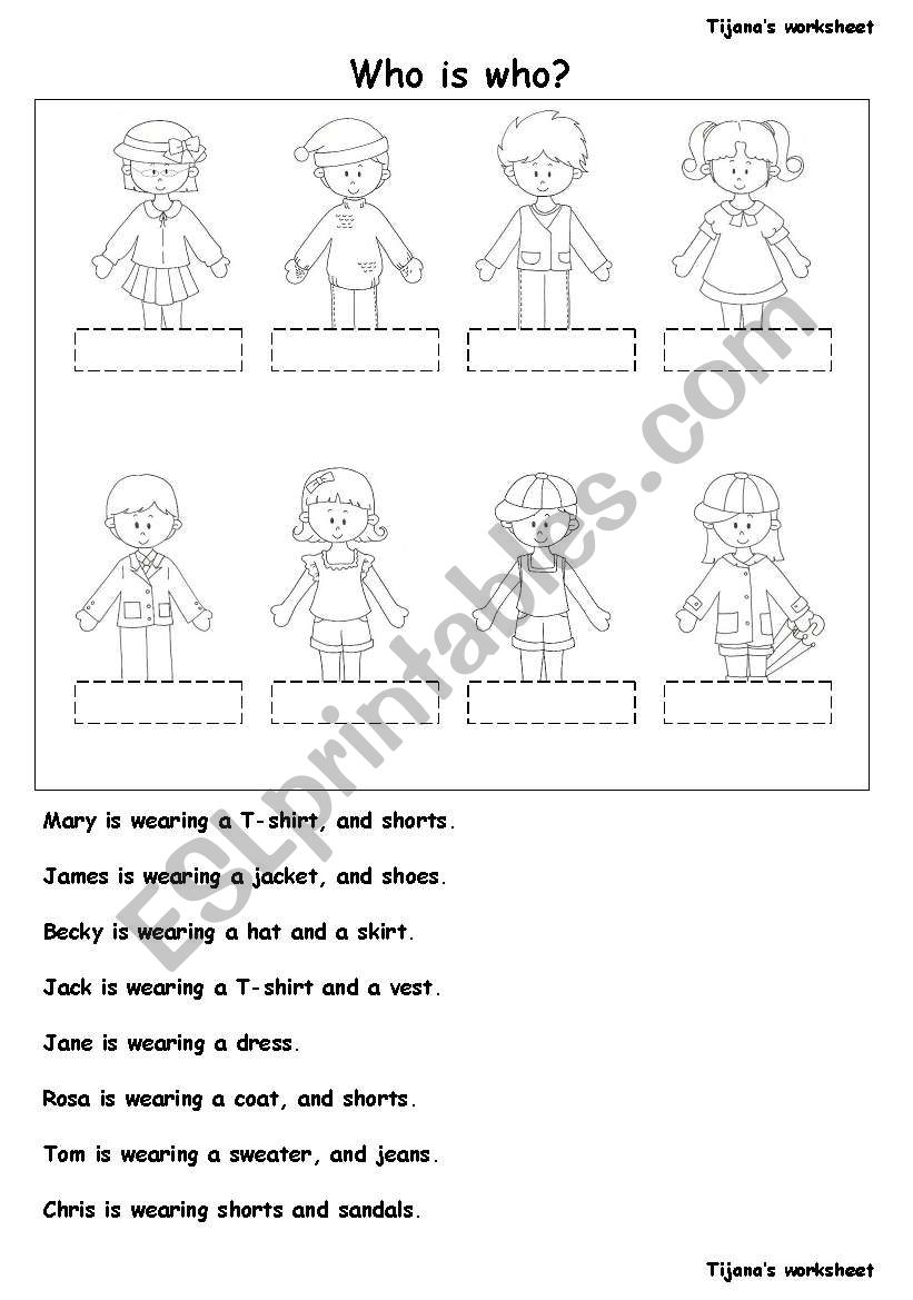 who is who? worksheet