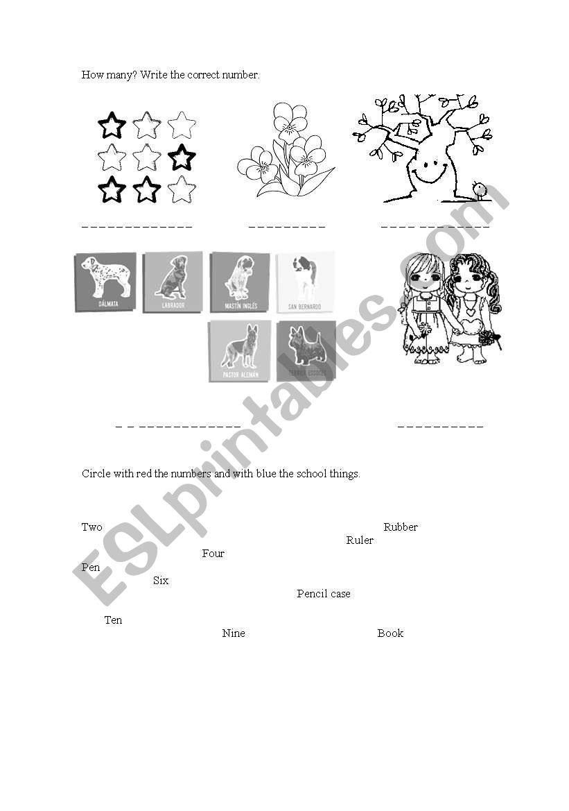 how many? worksheet