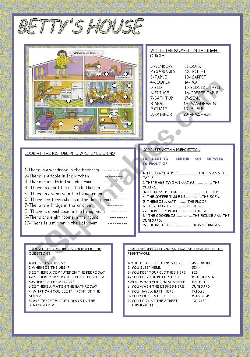 BETTYÂ´S HOUSE worksheet