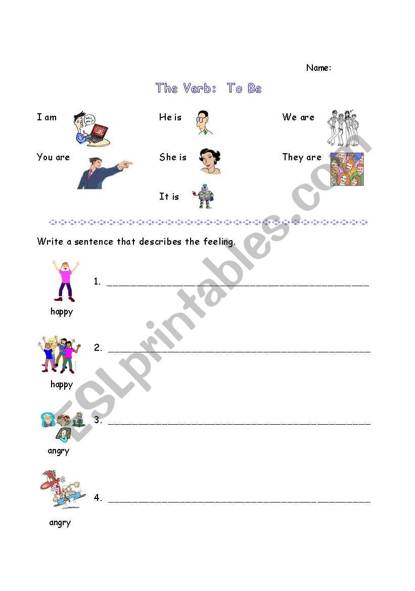 The Verb: To Be worksheet