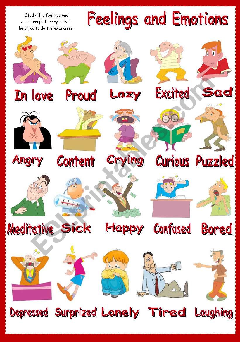 Feelings and Emotions worksheet