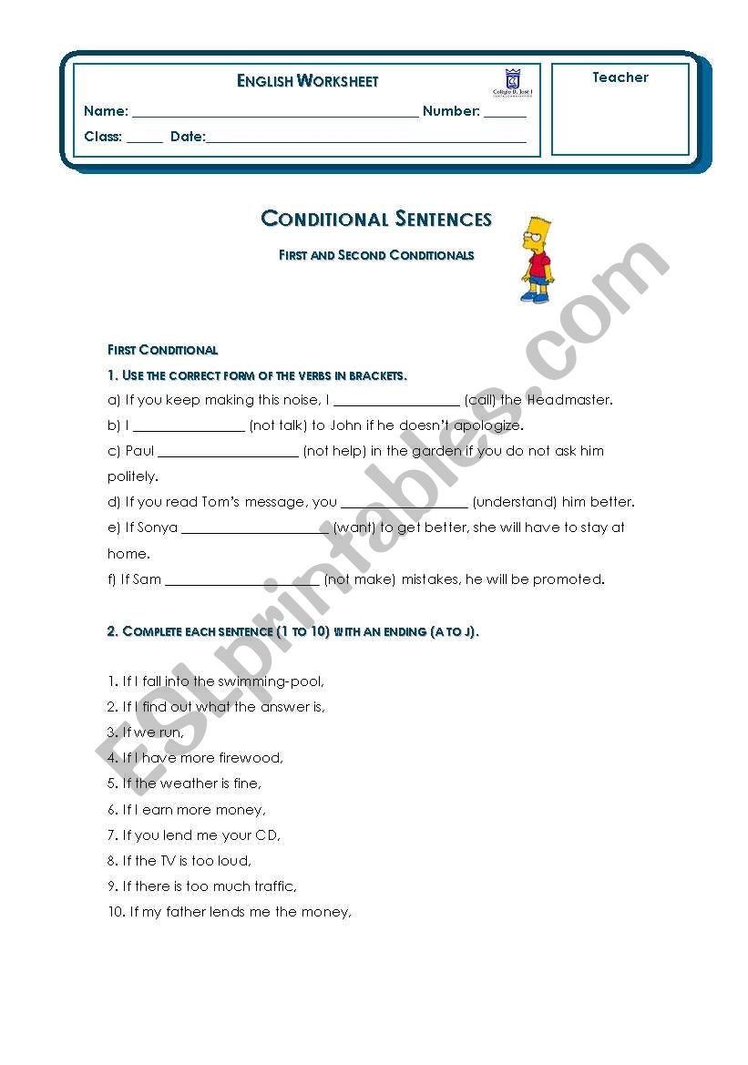 Conditional sentences worksheet