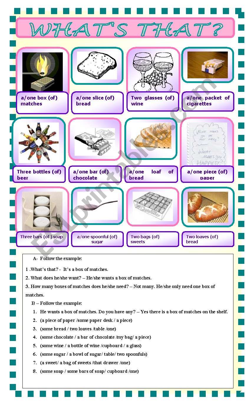 what´s that? Measures/quantities