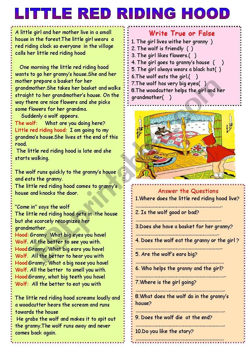 Little Red Riding Hood( Simple present tense)