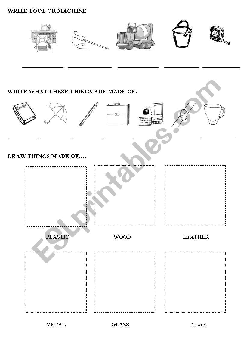 TOOLS AND MACHINES worksheet