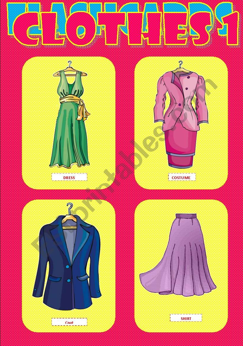 Clothes -flshcards 1 worksheet