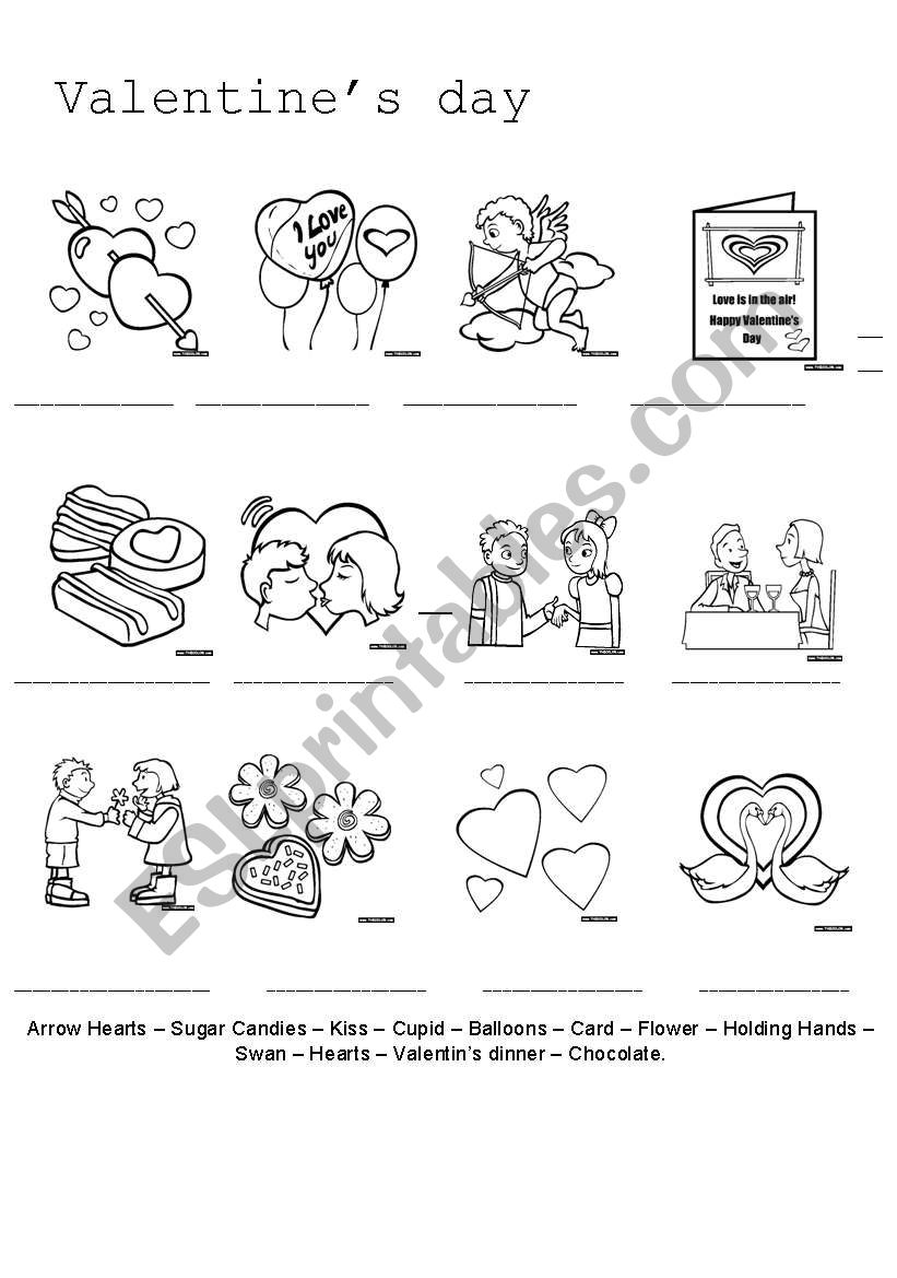 Valentines day worksheet