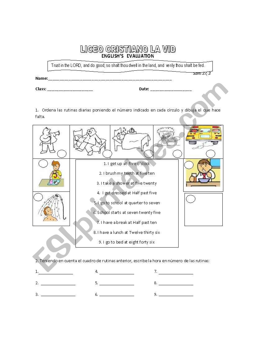 Daily routines and weather worksheet