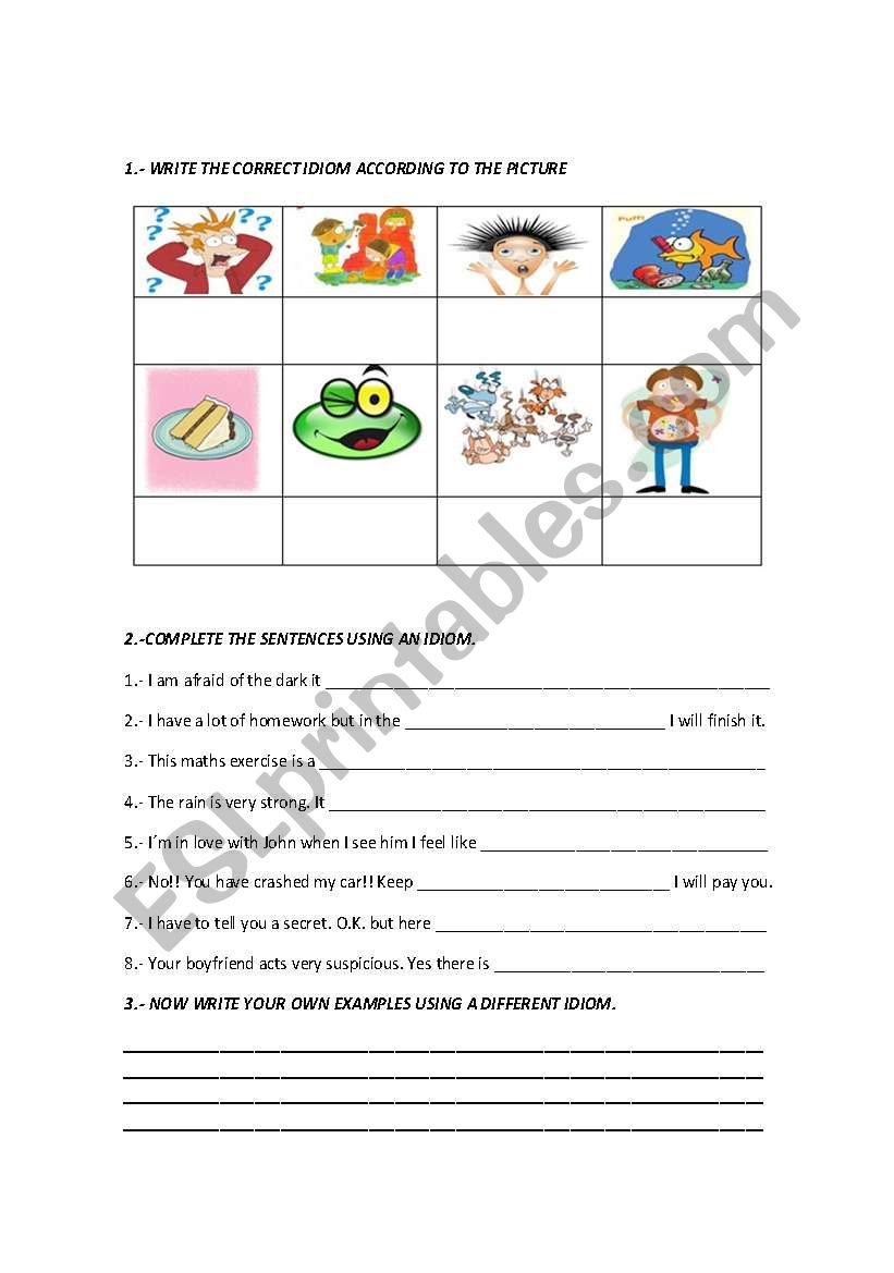 I like idioms worksheet