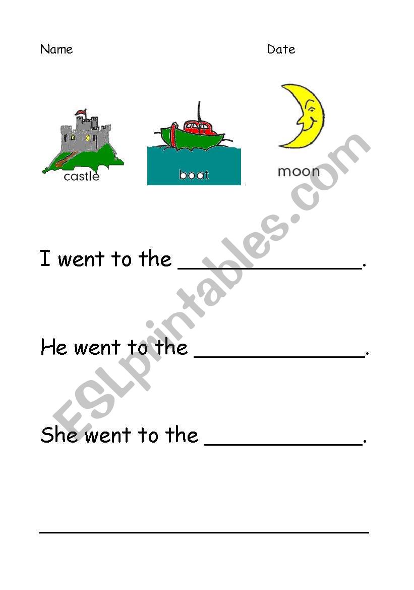 Sentence making worksheet