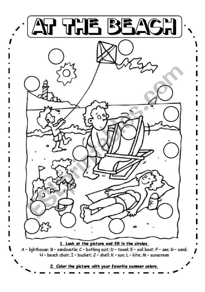 At The Beach ESL Worksheet By Maya wee At The Beach ESL Worksheet By Maya wee