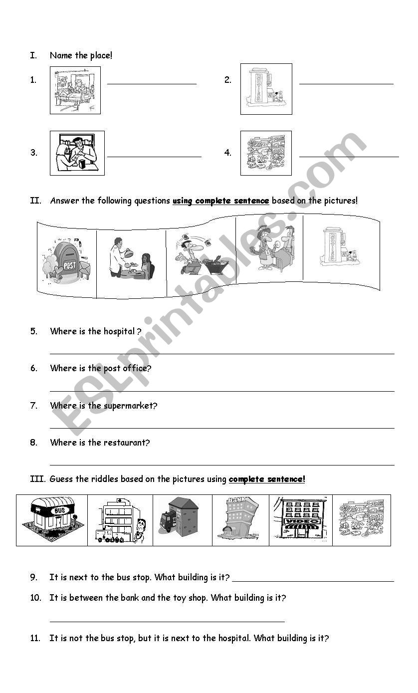 My Community worksheet