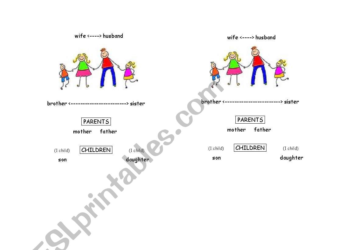 basic family vocab worksheet