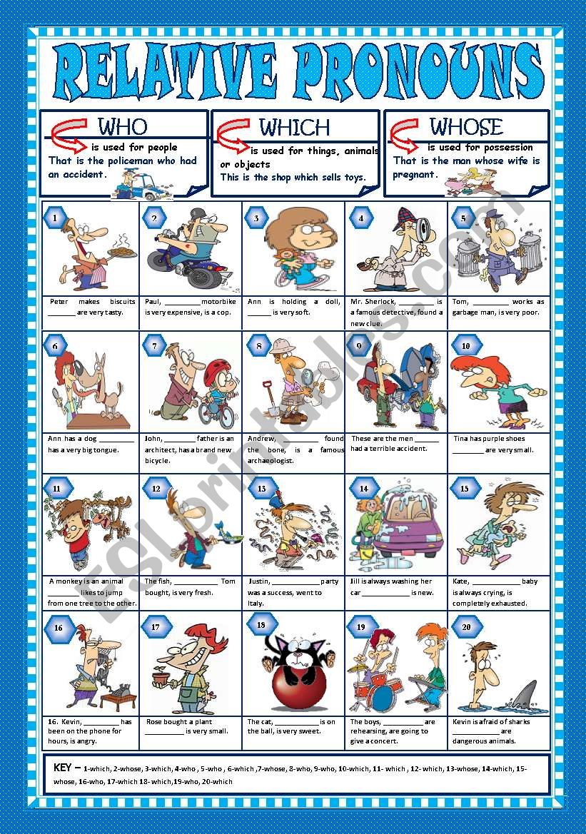 RELATIVE PRONOUNS (+KEY) - FULLY EDITABLE