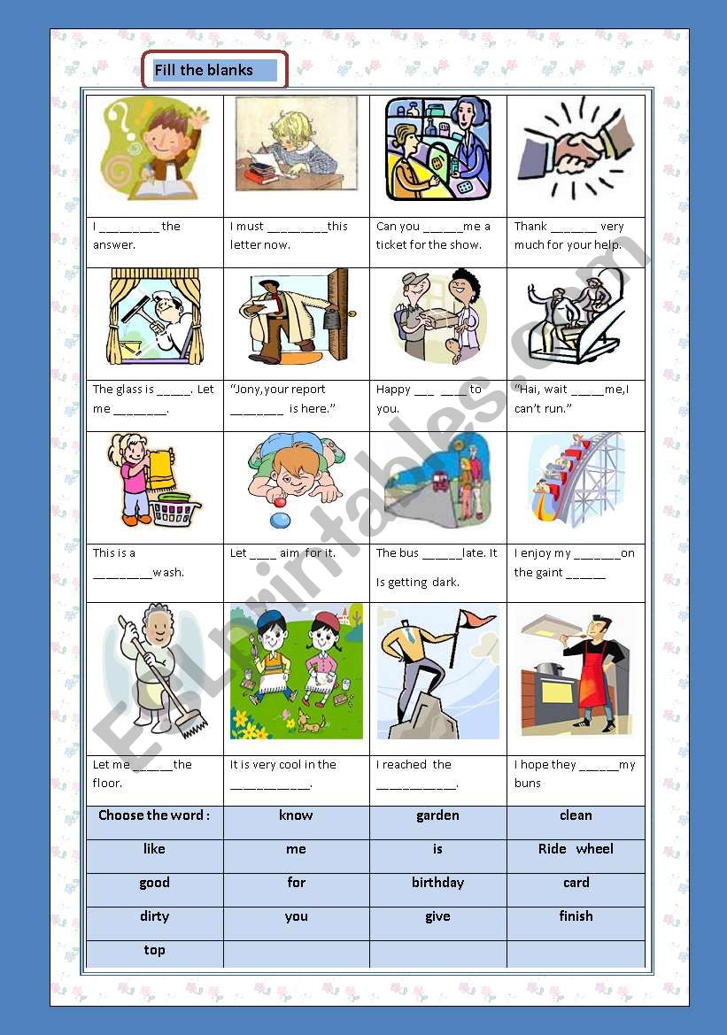 English Excercise worksheet