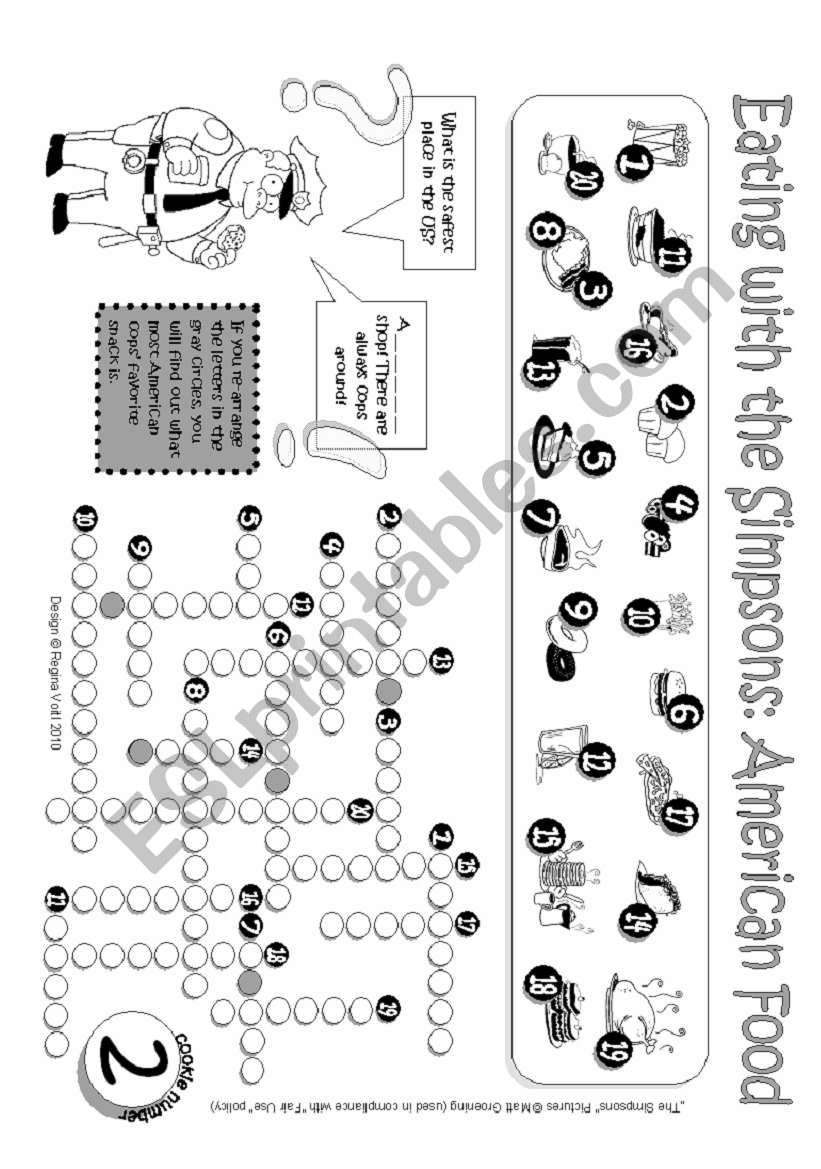 American Food - Part 2 Crossword 