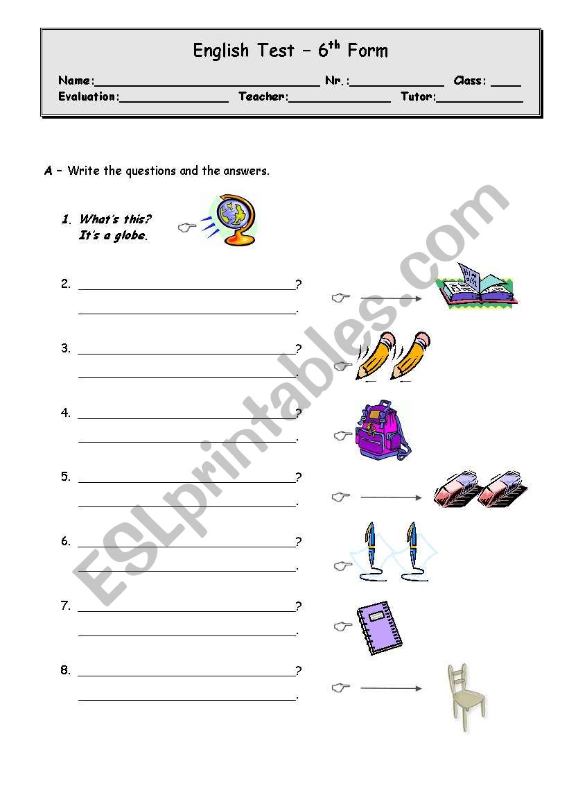 Test worksheet