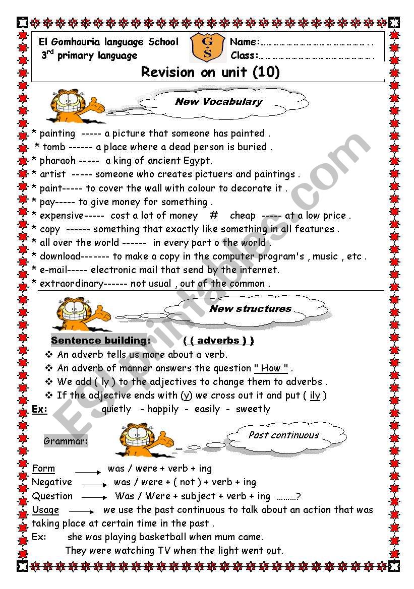 revesion sheet on unit 10 macmillan 3