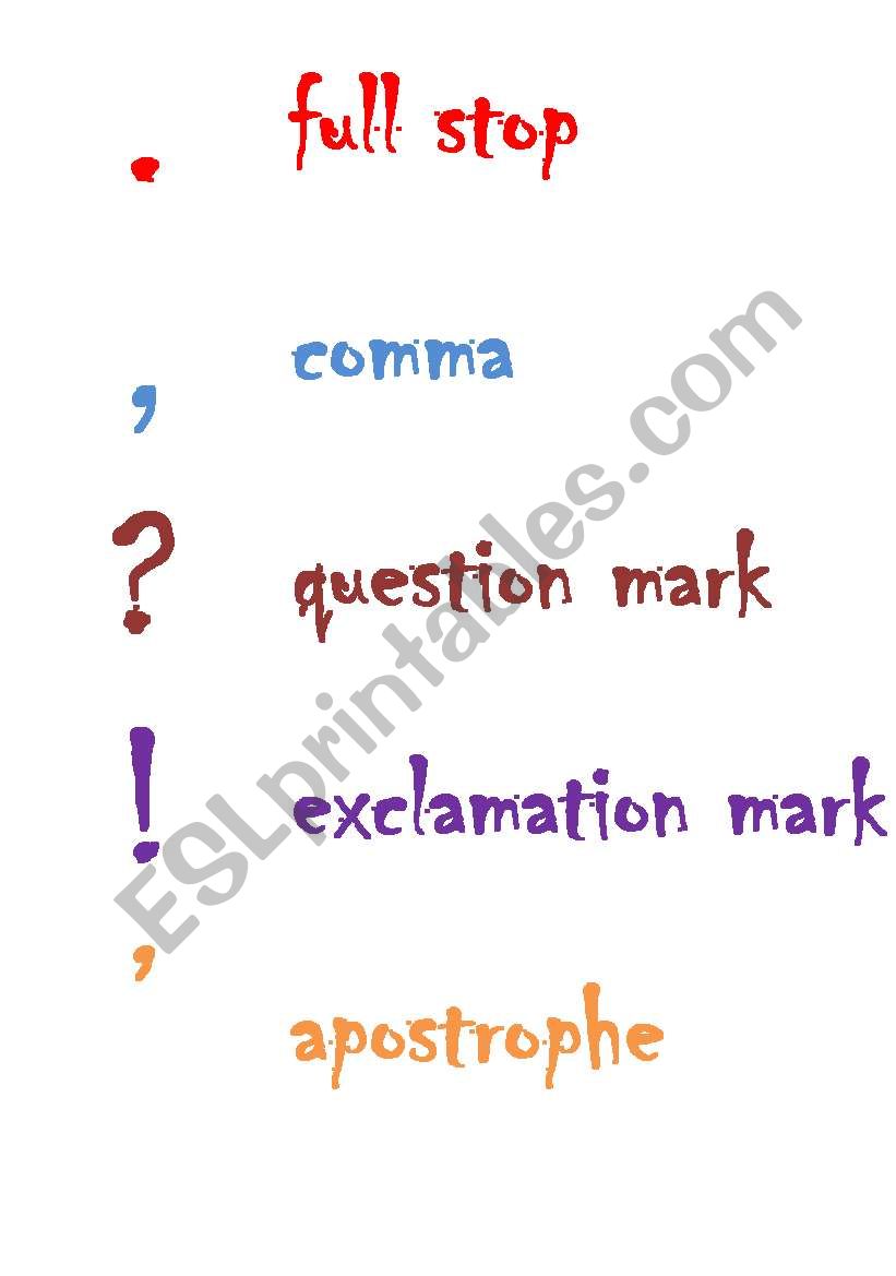 punctuation worksheet