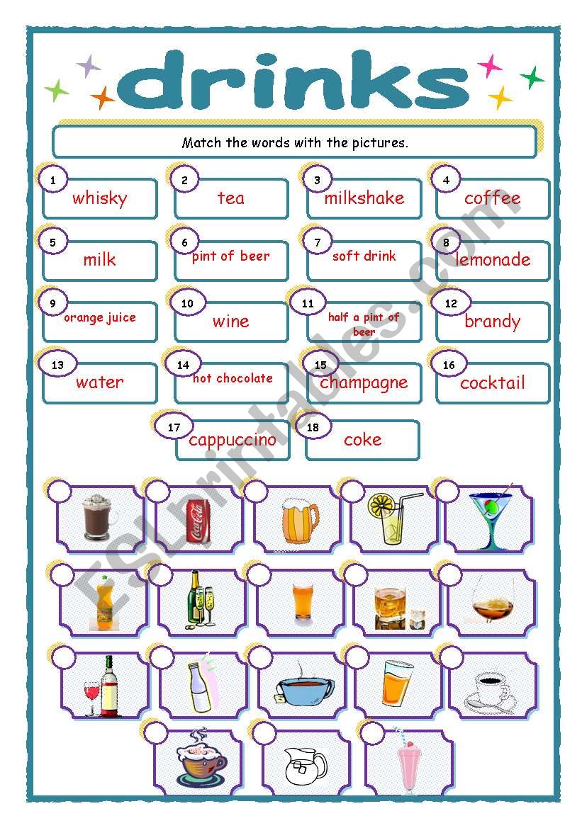 drinks (05.06.10) worksheet