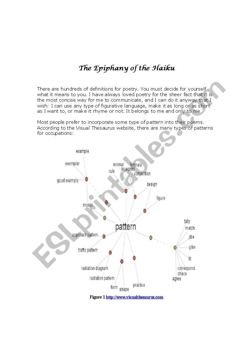 The Epiphany of the Haiku worksheet