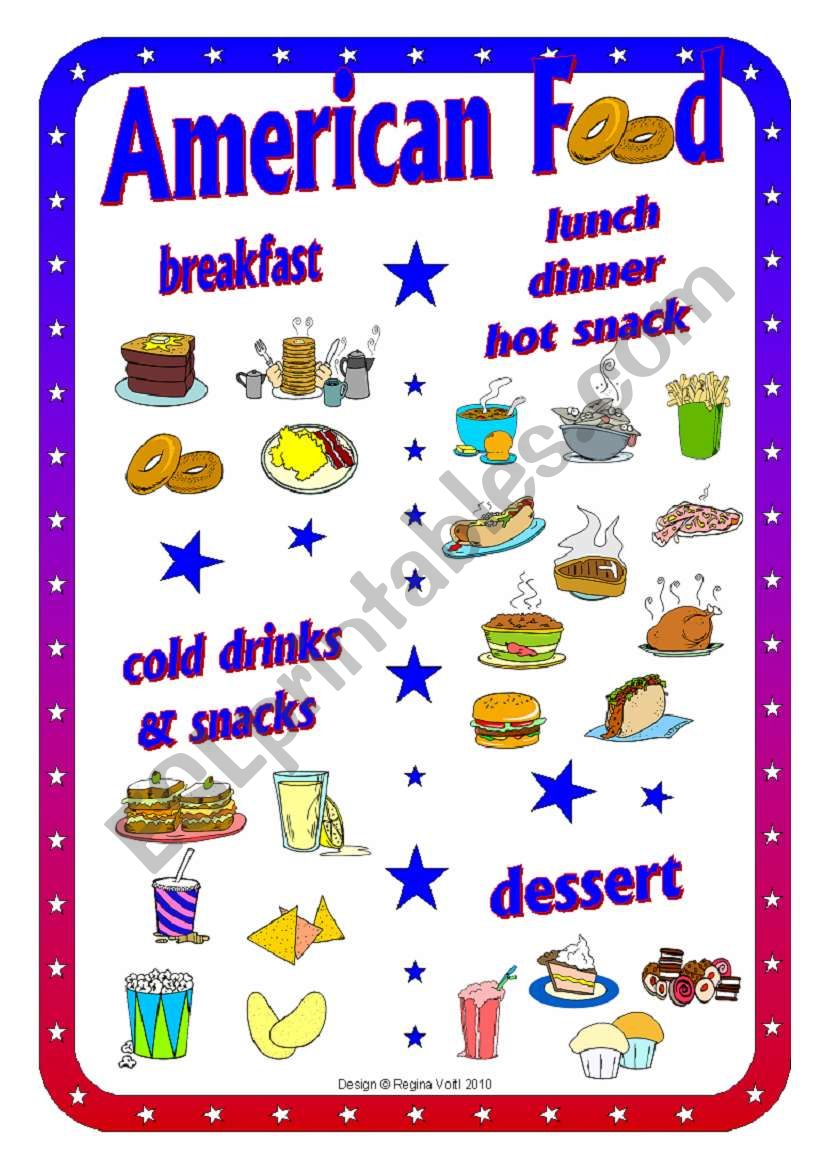 American Food - Poster - Picture Dictionary