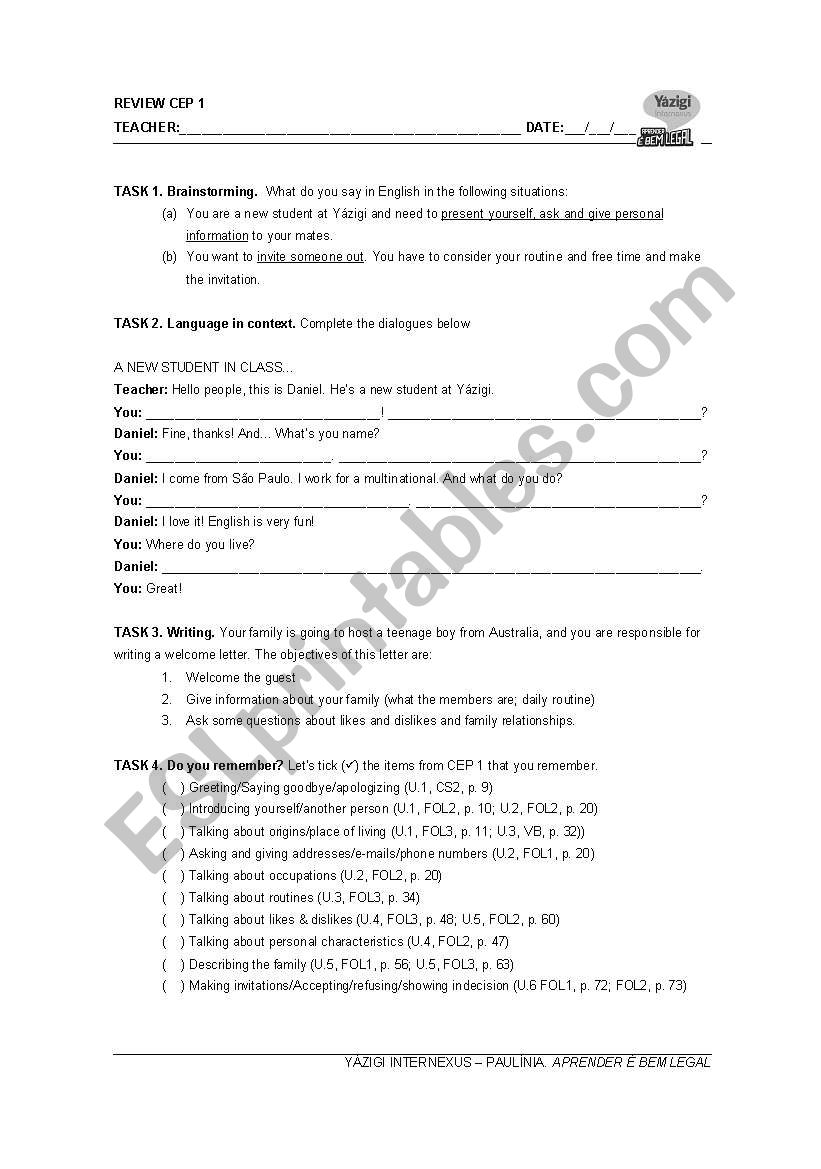 review worksheet