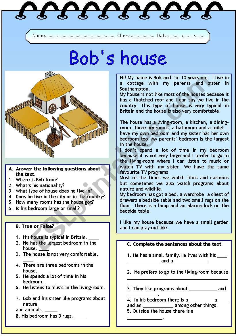 Bobs house (06.06.10) worksheet