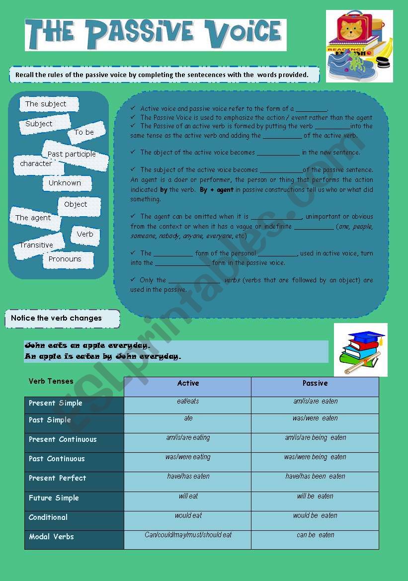 the passive voice worksheet