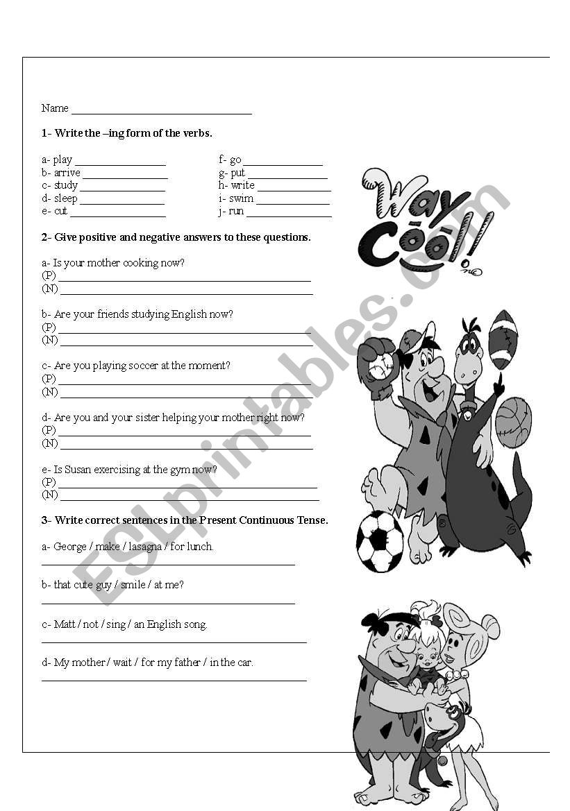 Present Continuous worksheet