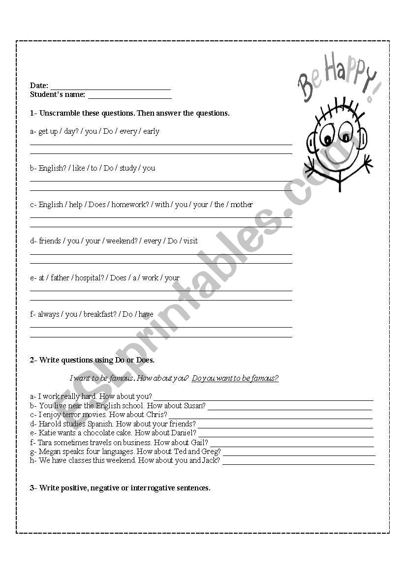 Simple Present Tense worksheet