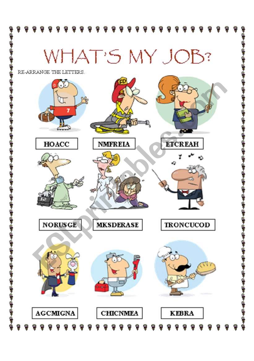 Whats My Job? worksheet