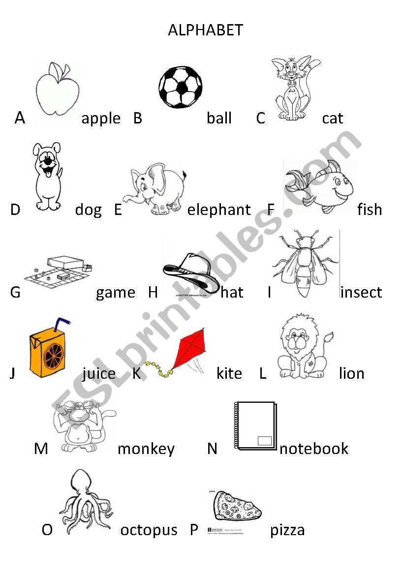 alphabet worksheet