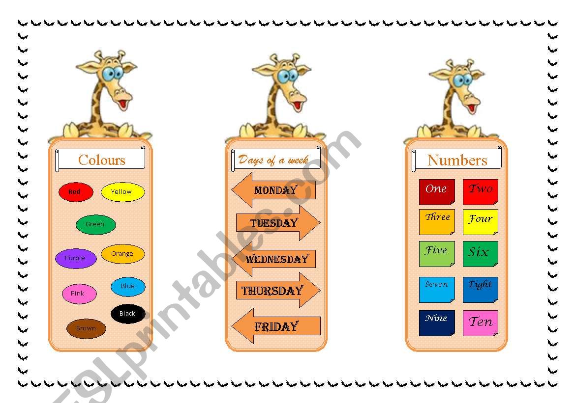 giraffe bookmark worksheet