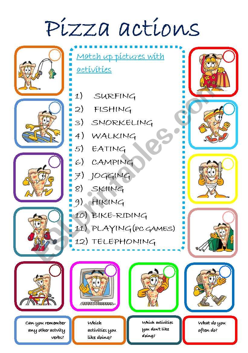 ACTION VERBS worksheet