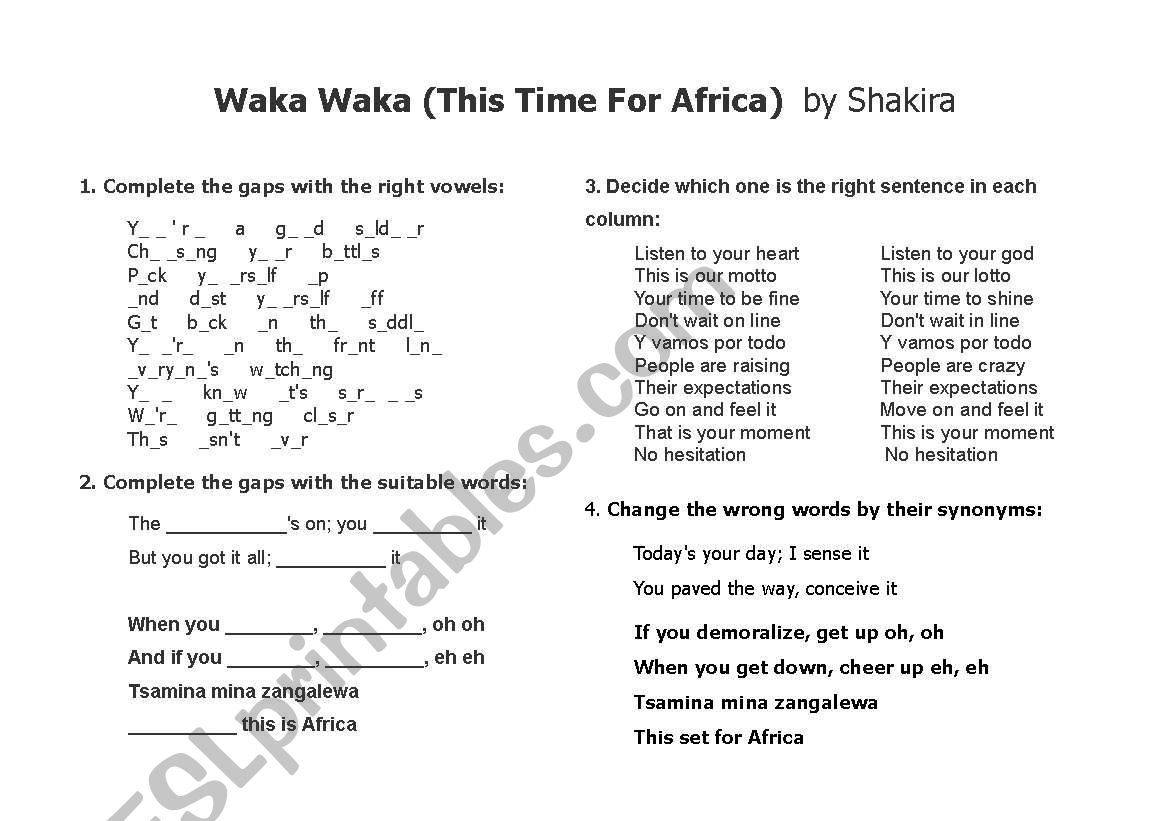 Waka Waka (This Time for Africa) by Shakira