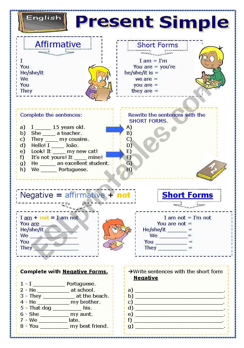 Present simple TO BE worksheet