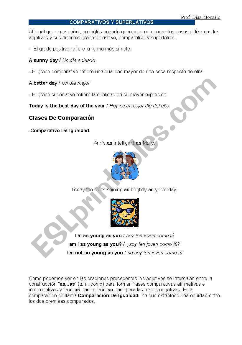 comparative and superlative worksheet