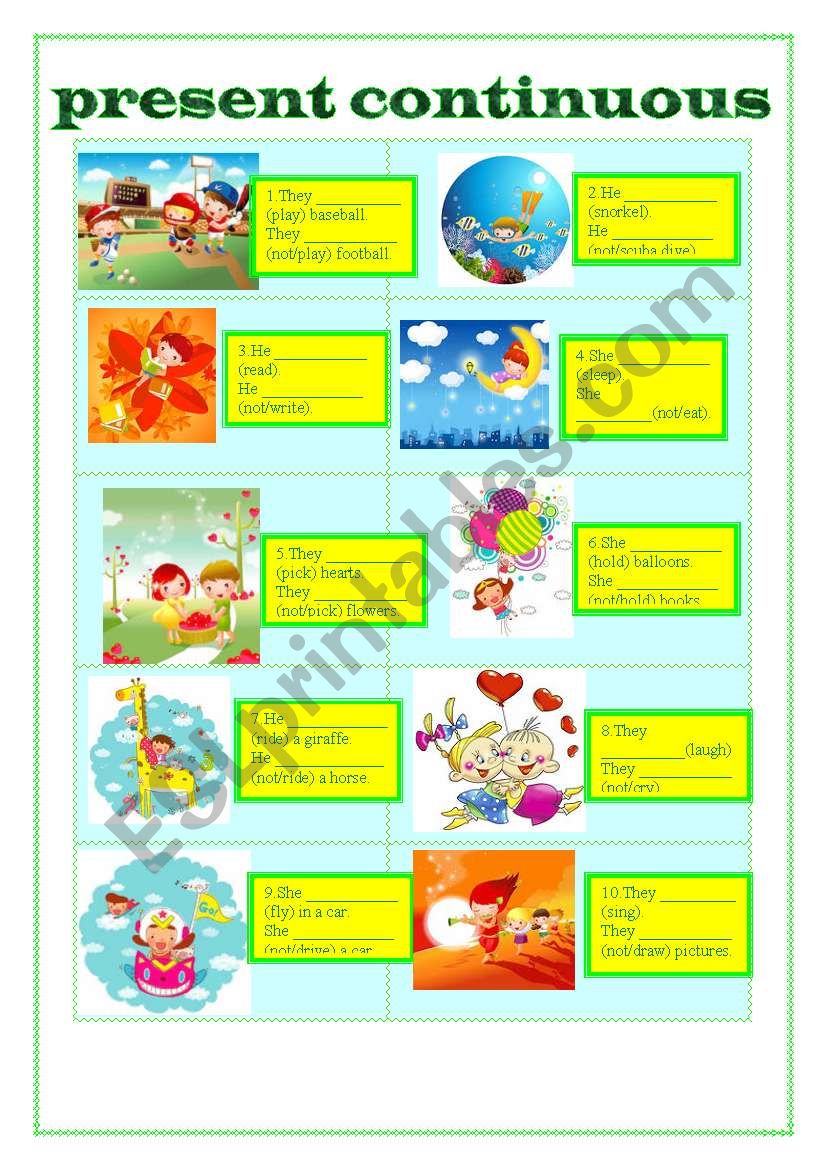 PRESENT CONTINUOUS worksheet